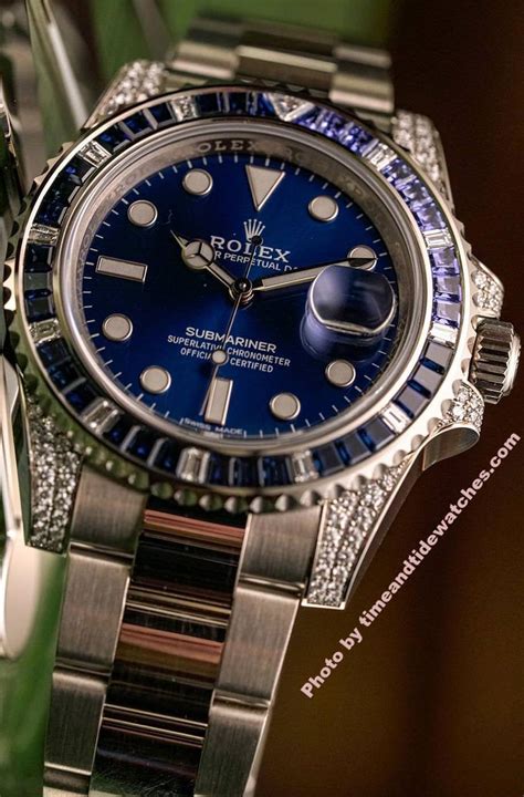 rolex sub diamonds sapphires|Rolex submariner dates.